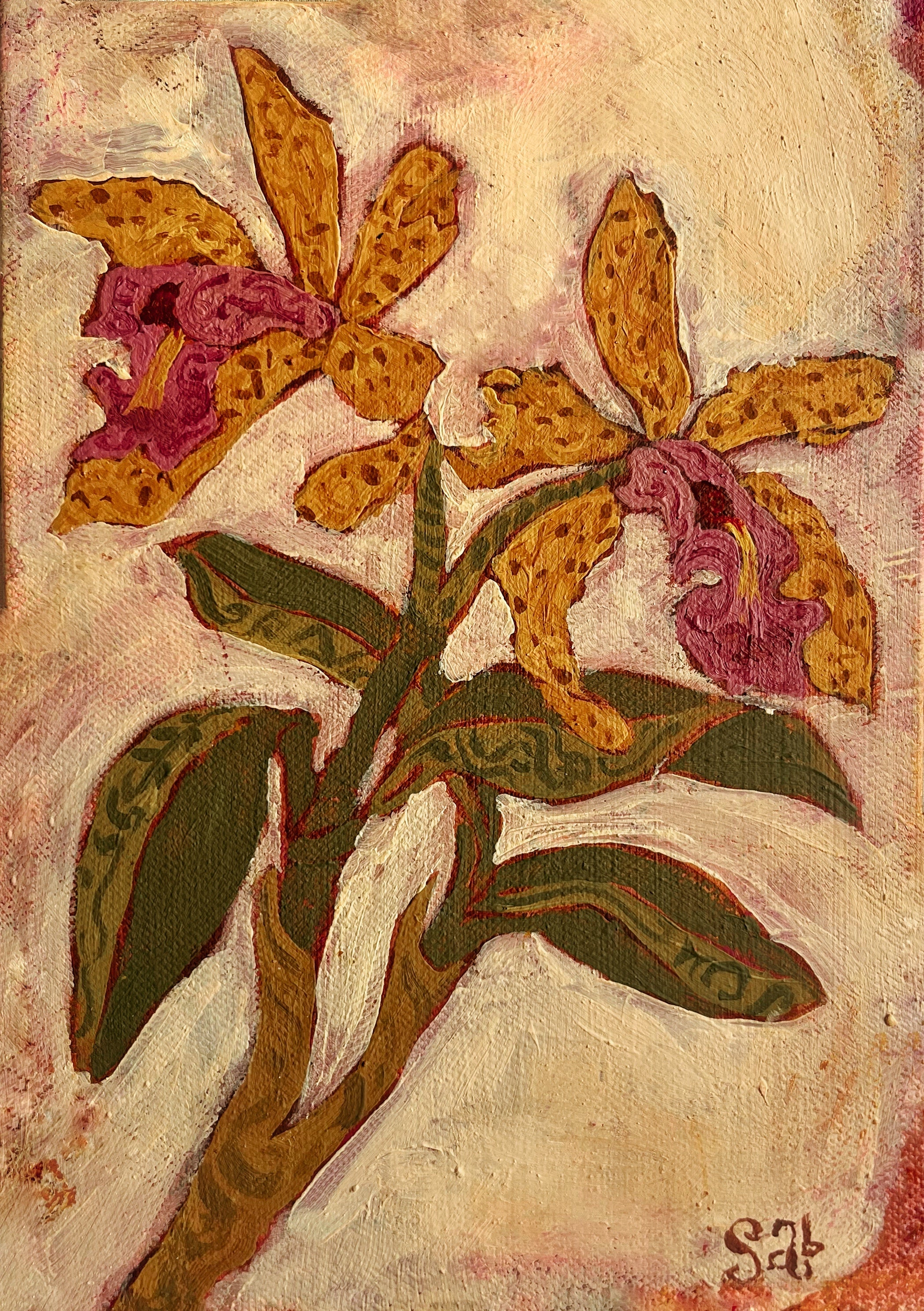 Golden magenta blooms